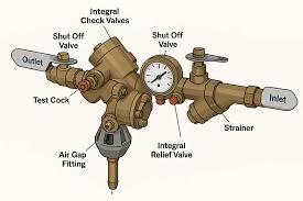 Plumber repairing a brass backflow preventer in El Paso